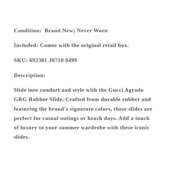 Gucci Agrado GRG 10/ US 10.5 Slides Multicolor Rubber Slip-On Sandals NIB - Picture 12 of 13